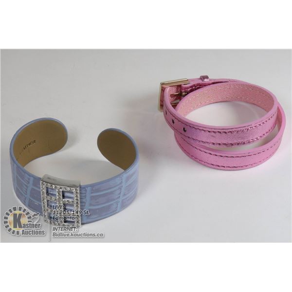2 BRACELETS, LALIQUE LEATHER & ELLE BRAND .925