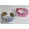 Image 1 : 2 BRACELETS, LALIQUE LEATHER & ELLE BRAND .925