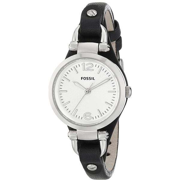 NEW FOSSIL 26MM WHITE DIAL BLACK LEATHER STRAP
