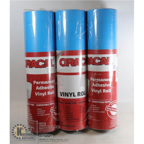 LOT OF 3 ROLLS ORACLE 651 ADHESIVE VINYL