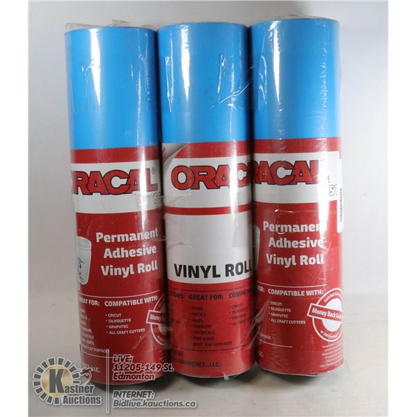 LOT OF 3 ROLLS ORACLE 651 ADHESIVE VINYL