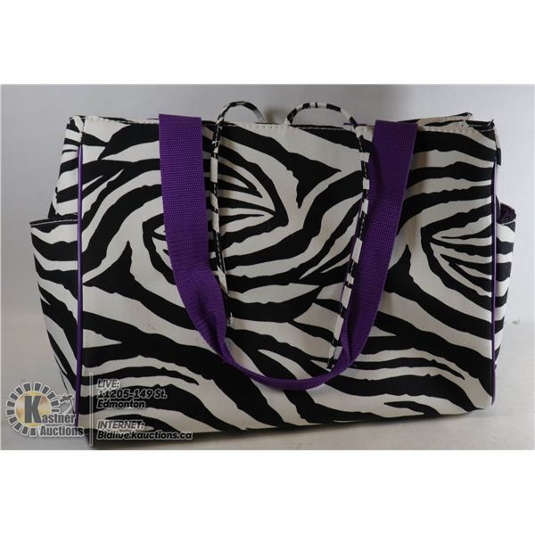 LARGE ZEBRA PATTERN HANDBAG
