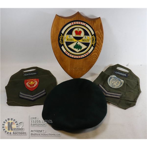 VINTAGE MILITARY PLAQUE "ARGENTIA NEWFOUNDLAND"/