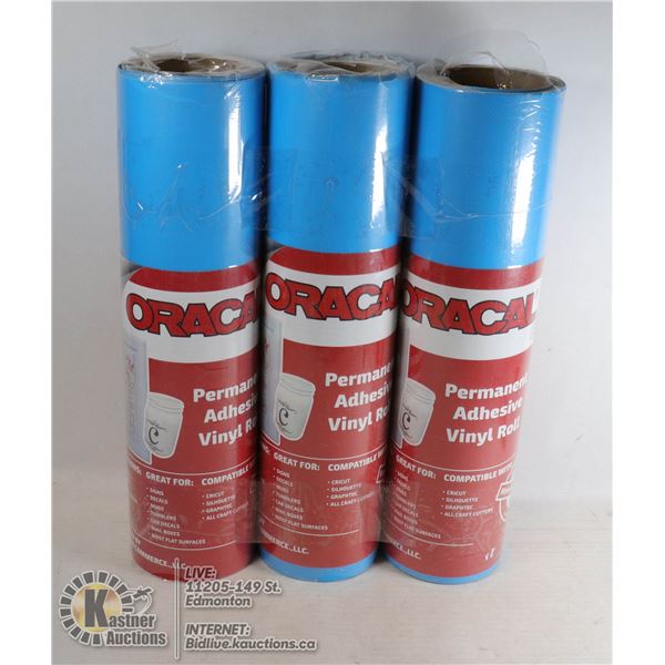LOT OF 3 ROLLS OF ORACLE 651 ADHESIVE VINYL