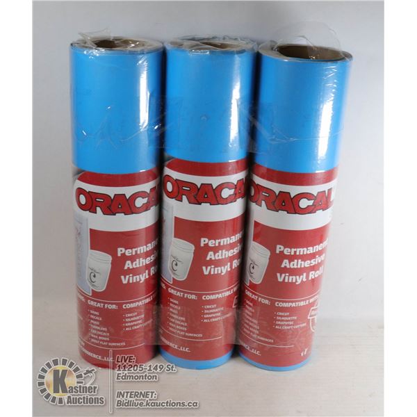 LOT OF 3 ROLLS OF ORACLE 651 ADHESIVE VINYL