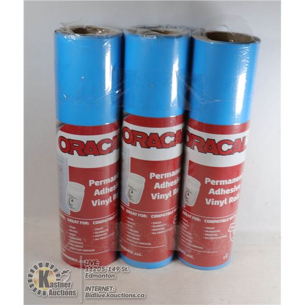 LOT OF 3 ROLLS OF ORACLE 651 ADHESIVE VINYL