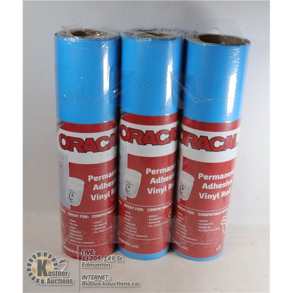 LOT OF 3 ROLLS OF ORACLE 651 ADHESIVE VINYL