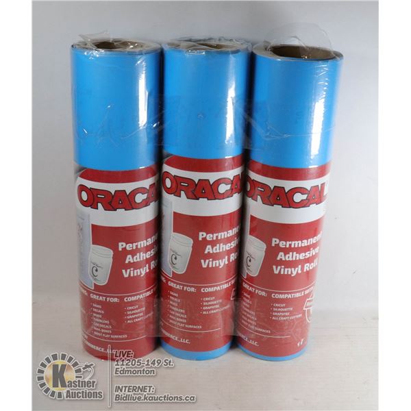 LOT OF 3 ROLLS OF ORACLE 651 ADHESIVE VINYL