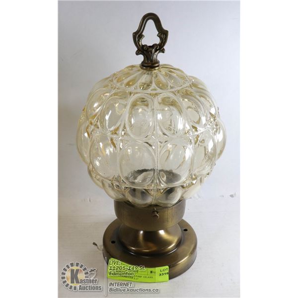 VINTAGE CEILING LAMP  GLASS SHADE DIAMETER 6.5"