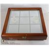 Image 1 : WOOD AND GLASS TIC TAC TOE SET