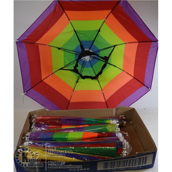FLAT OF RAINBOW UMBRELLA HATS