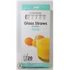 Image 1 : NEW 20PC REUSABLE GLASS STRAW SET