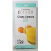 Image 1 : NEW 20PC REUSABLE GLASS STRAW SET