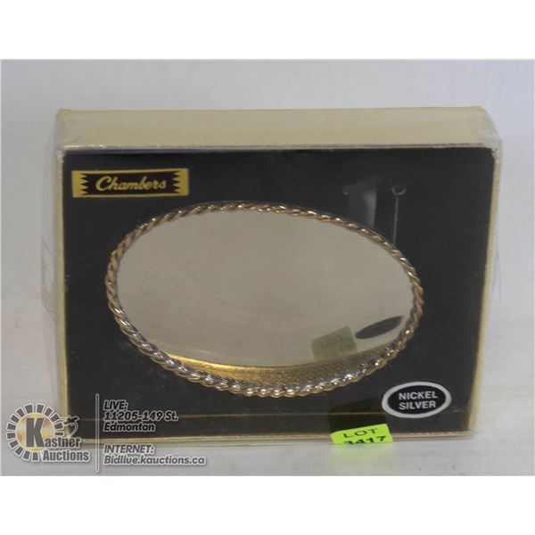 VINTAGE GERMAN SILVER CHAMBERS BELT BUCKLE  IN PAC