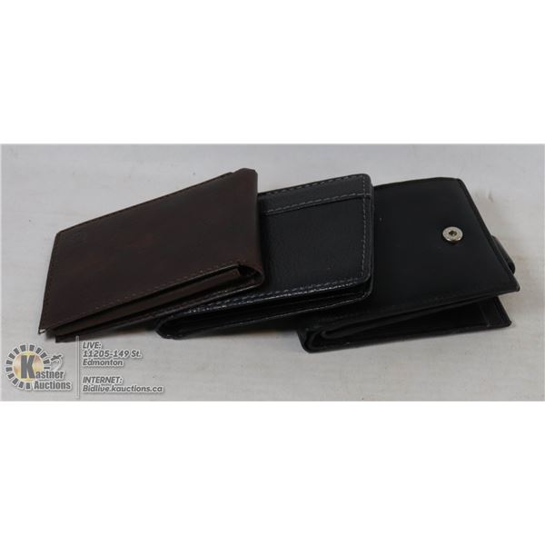 3 ASSORTED LEATHER WALLETS