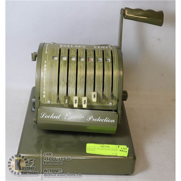 VINTAGE PAYMASTER CHEQUE WRITER