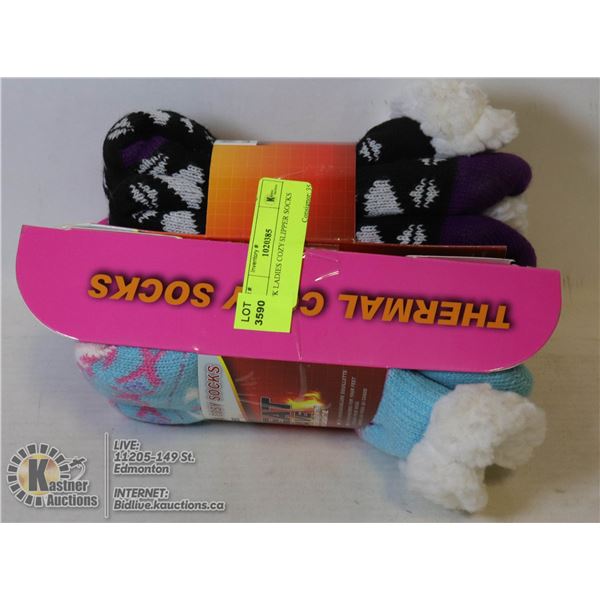 2PK LADIES COZY SLIPPER SOCKS
