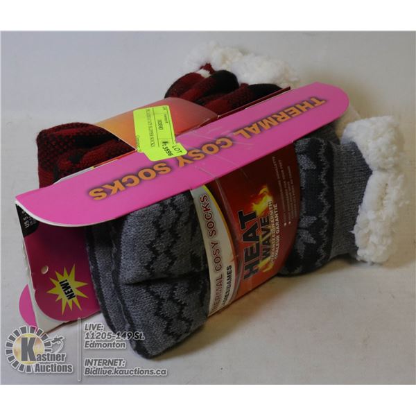 2PK LADIES COZY SLIPPER SOCKS