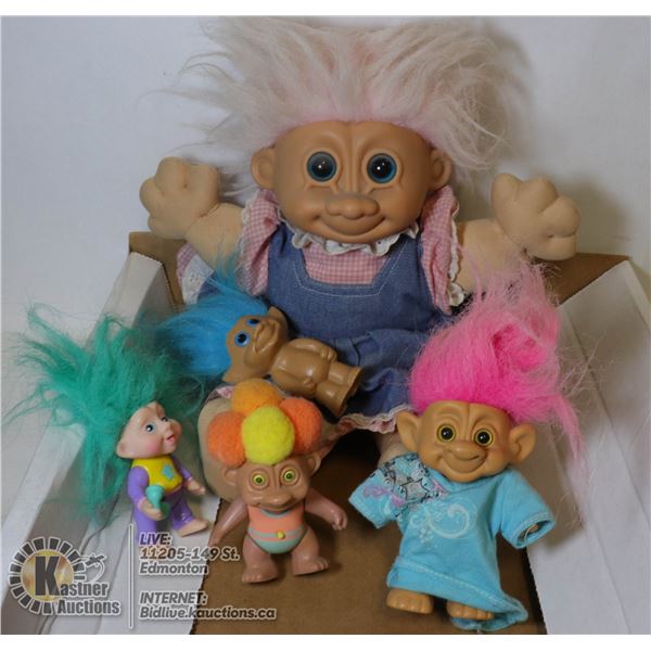FLAT OF VINTAGE TREASURE TROLLS