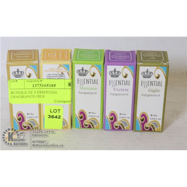 BUNDLE OF 5 ESSENTIAL FRAGRANCE OILS