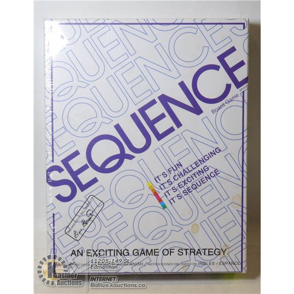 NEW SEQUENCE "A GAME OF STRATEGY" BOARD GAME