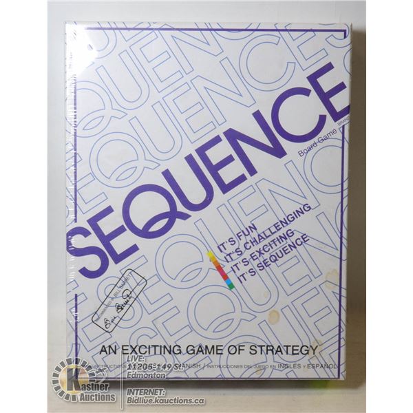 NEW SEQUENCE "A GAME OF STRATEGY" BOARD GAME