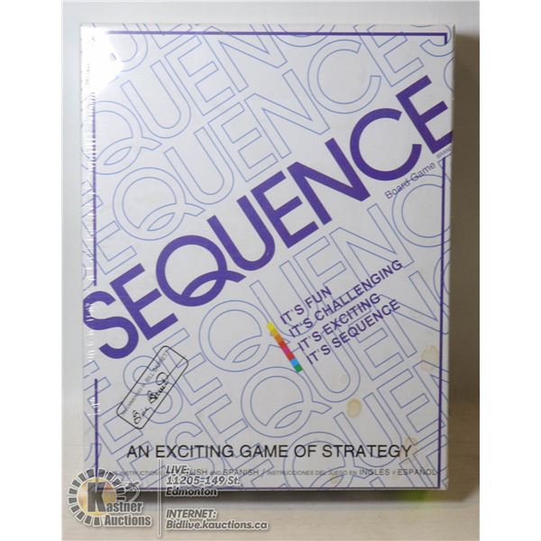 NEW SEQUENCE "A GAME OF STRATEGY" BOARD GAME
