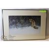 Image 1 : WALL ART RED FOX ON THE PROWL 1984 23"X 16" PRINT