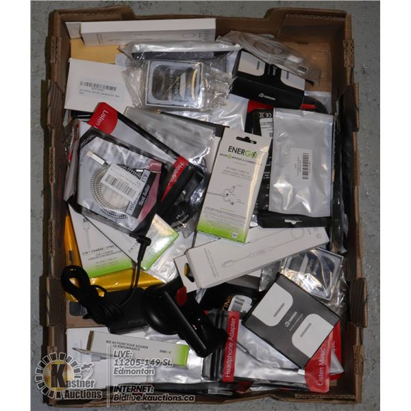 LARGE FLAT OF VARIOUS CABLES, ADAPTERS AND MORE