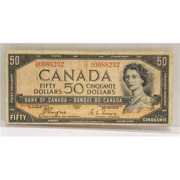1954 CANADIAN $50 DEVILS FACE NOTE