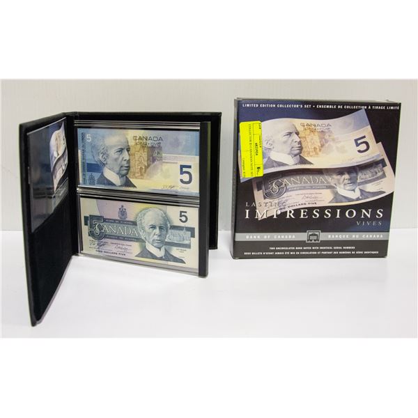 COLLECTOR $5 CANADIAN NOTE SET