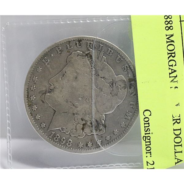 USD 1898 MORGAN SILVER DOLLAR
