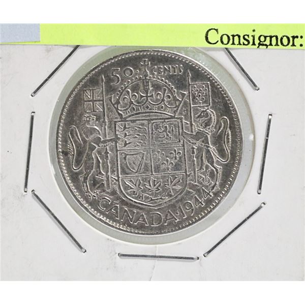 1944 SILVER CANADIAN HALF DOLLAR