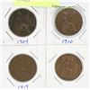 Image 1 : 1904, 1910, 1919, & 1944 OLD ENGLISH PENNIES