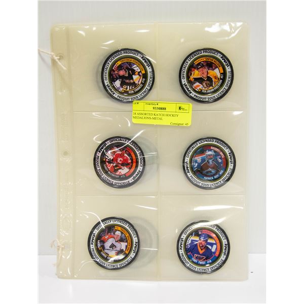 18 ASSORTED KATCH HOCKEY MEDALIONS-METAL