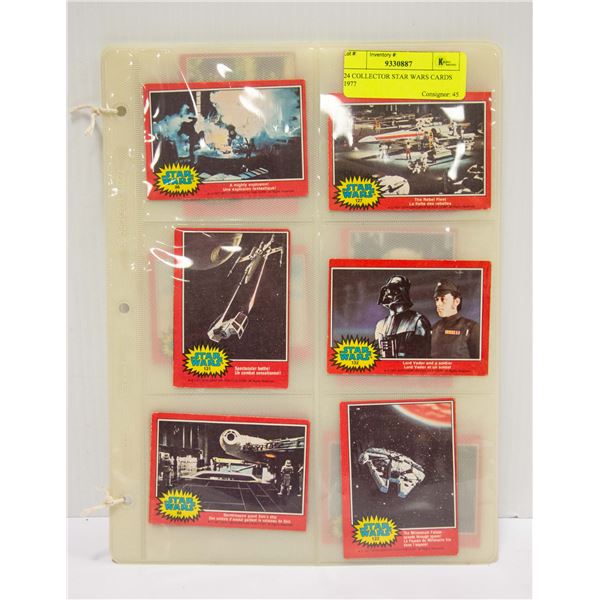 24 COLLECTOR STAR WARS CARDS 1977