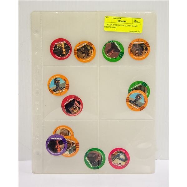 13 STAR WARS COLLECTOR GAME MEDALIONS