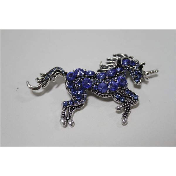 UNICORN RHINESTONE BROOCH