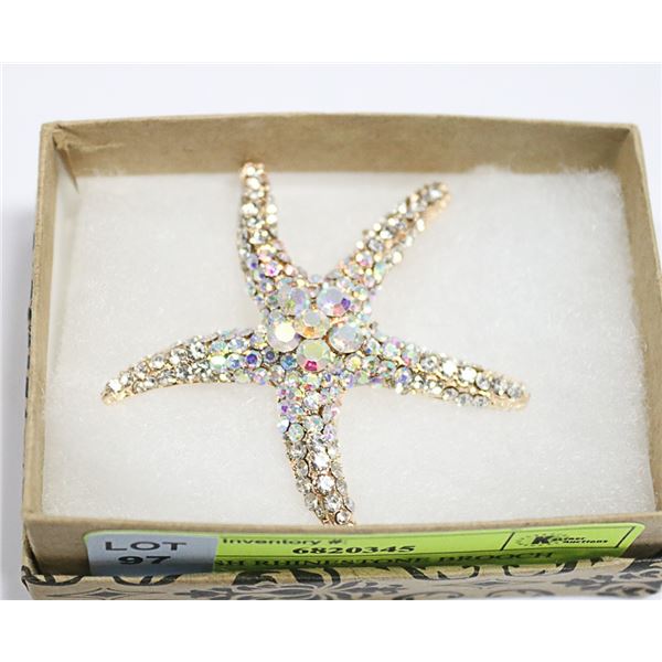 STARFISH RHINESTONE BROOCH