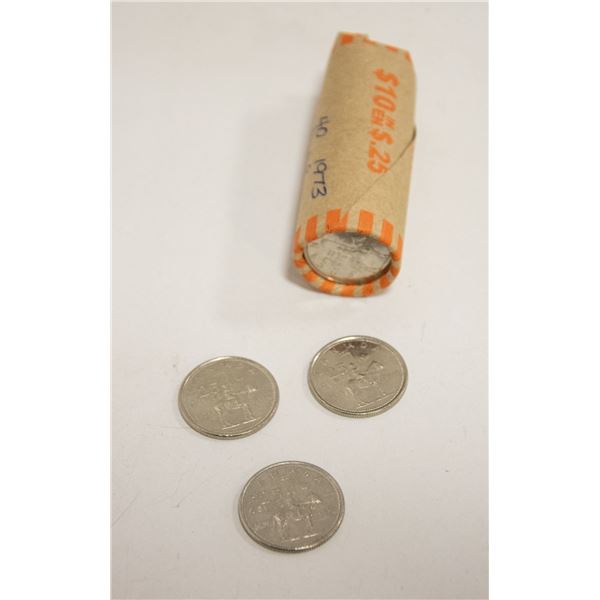 1973 CANADIAN RCMP ROLL OF 40 QUARTERS AND 4