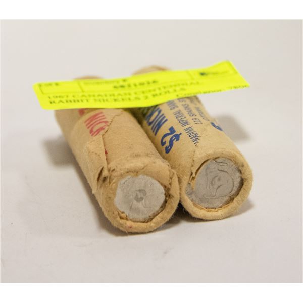 1967 CANADIAN CENTENNIAL RABBIT NICKELS 2 ROLLS