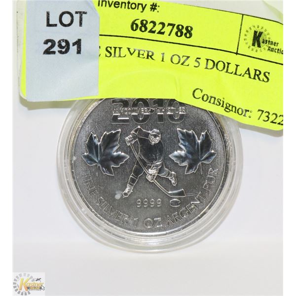 2010 FINE SILVER 1 OZ 5 DOLLARS