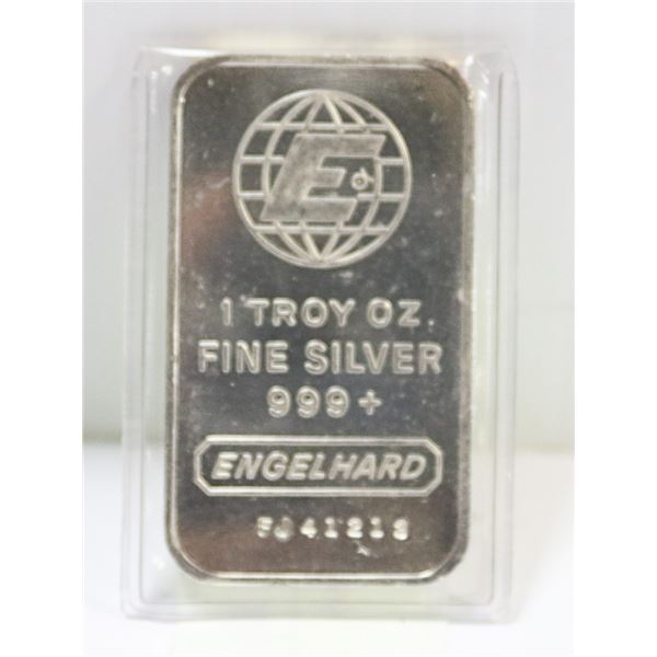 ENGELHARD ONE TROY OZ .999 SILVER BAR