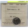 Image 1 : 1990 CANADIAN 10 CENT COIN CERT ICCS MS67