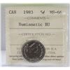 Image 1 : 1983 CANADIAN 5 CENT COIN CERT ICCS MS67