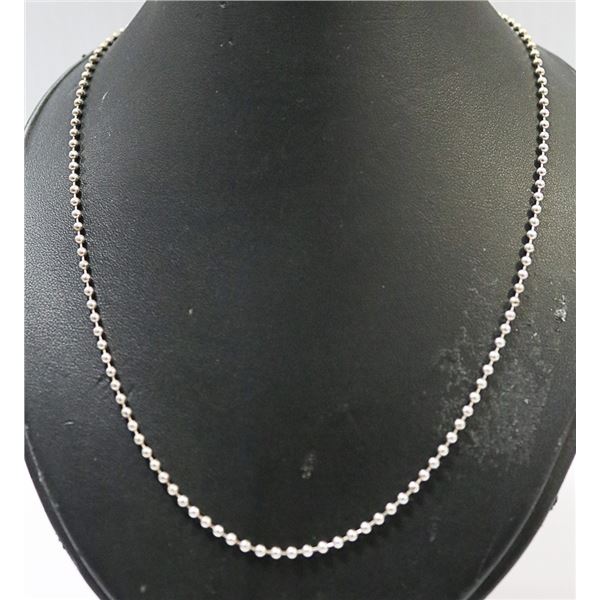 .925 SOLID SILVER BEAD CHAIN 20"