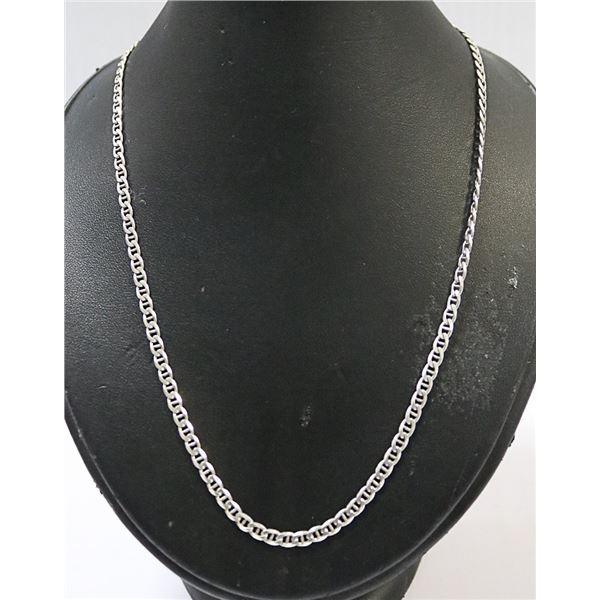 SOLID .925 SILVER ITALIAN CURB LINK CHAIN 24"