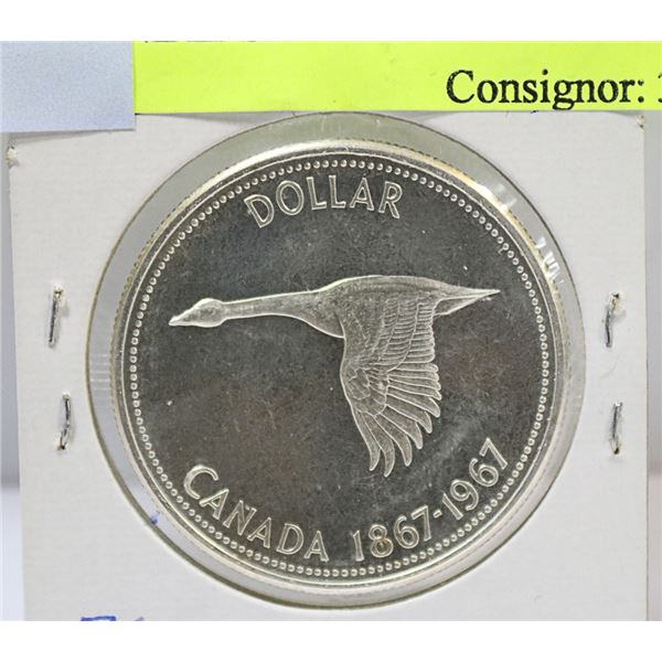BRILLIANT UNC 1967 CANADIAN CENTENNIAL SILVER 1