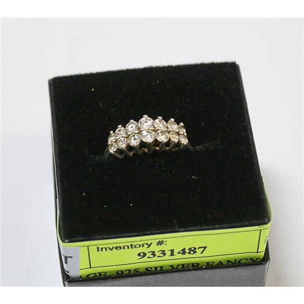 VINTAGE .925 SILVER FANCY DINNER RING SZ 6