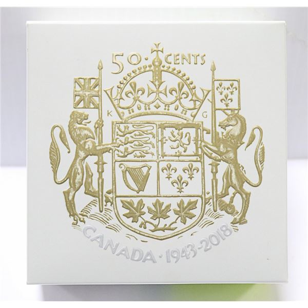 2018 FINE 2OZ SILVER/GOLD CANADA 50 CENTS PROOF